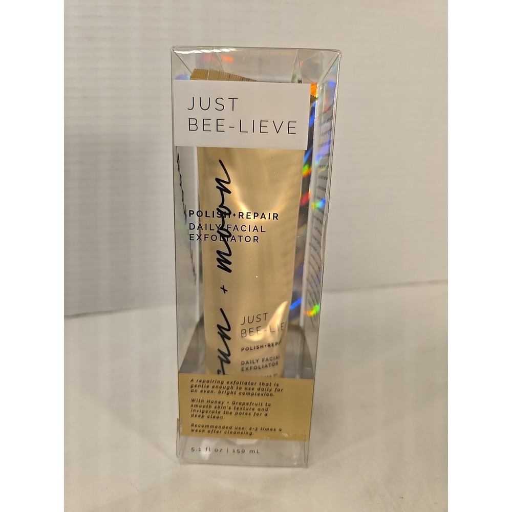 Sun + Moon Just Bee-Lieve POLISH + REPAIR Daily Facial Exfoliator 5.1oz Sealed!!